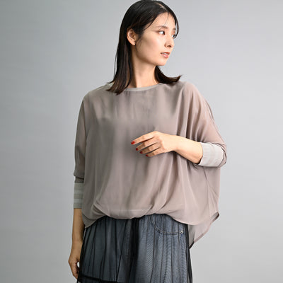 【新商品】ニットドッキングシフォンブラウス