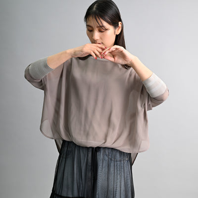 【新商品】ニットドッキングシフォンブラウス