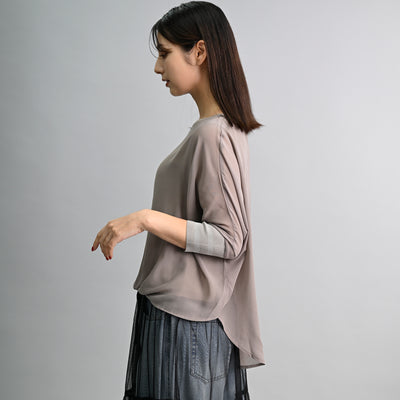 【新商品】ニットドッキングシフォンブラウス