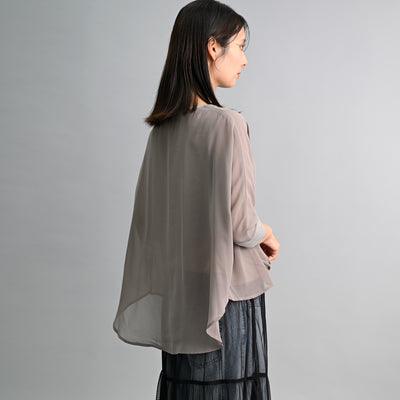 【新商品】ニットドッキングシフォンブラウス