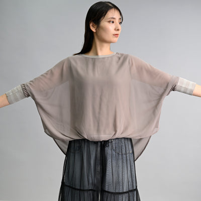 【新商品】ニットドッキングシフォンブラウス