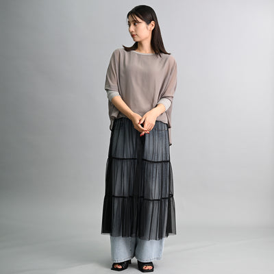 【新商品】ニットドッキングシフォンブラウス