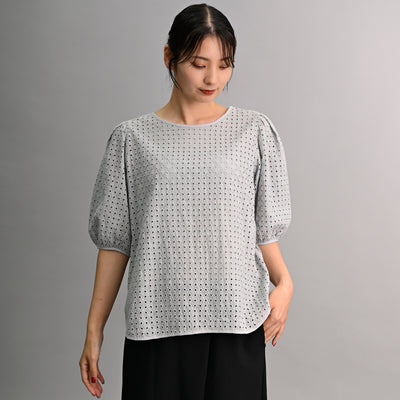 【新商品】ボイル刺繍コットンレースブラウス