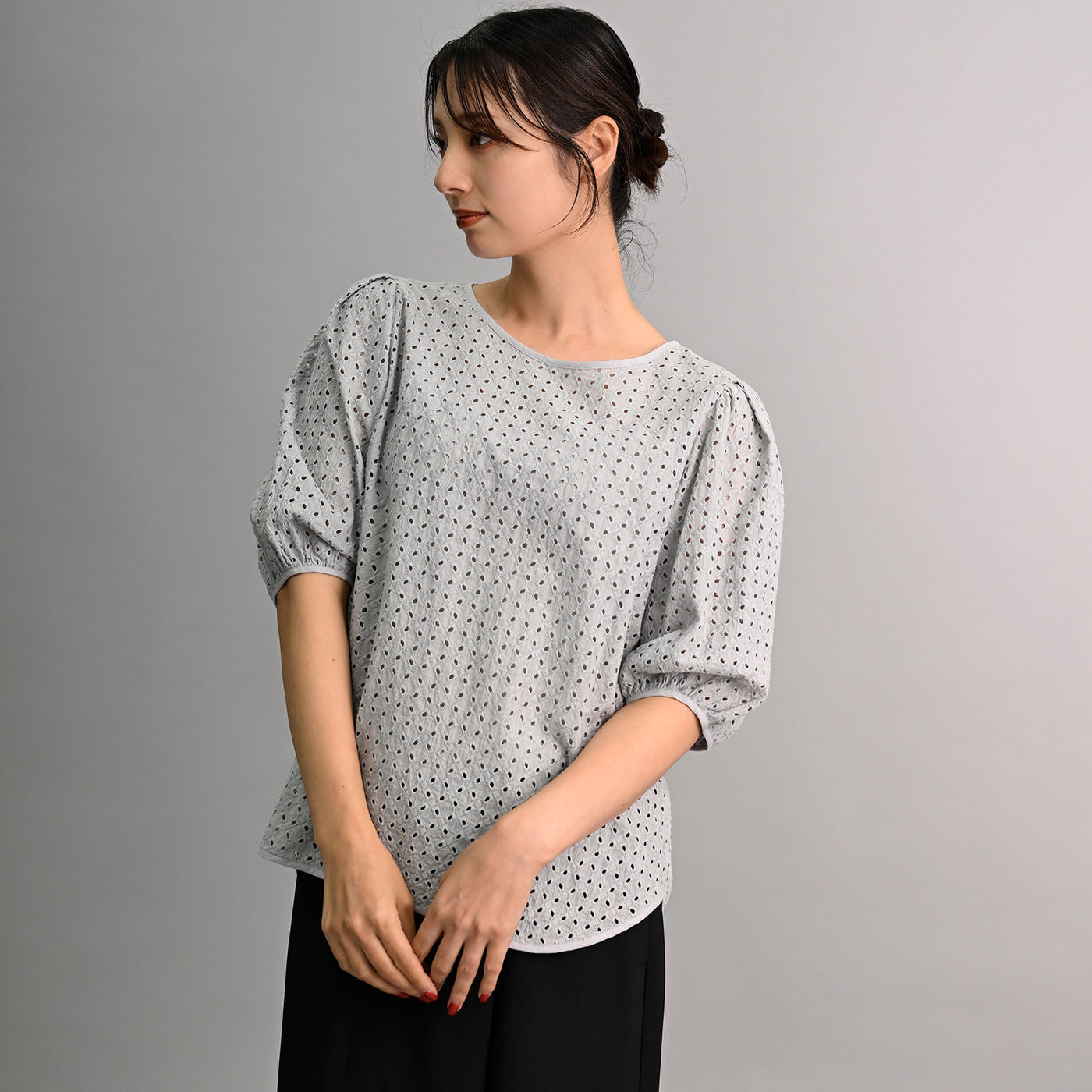 【新商品】ボイル刺繍コットンレースブラウス