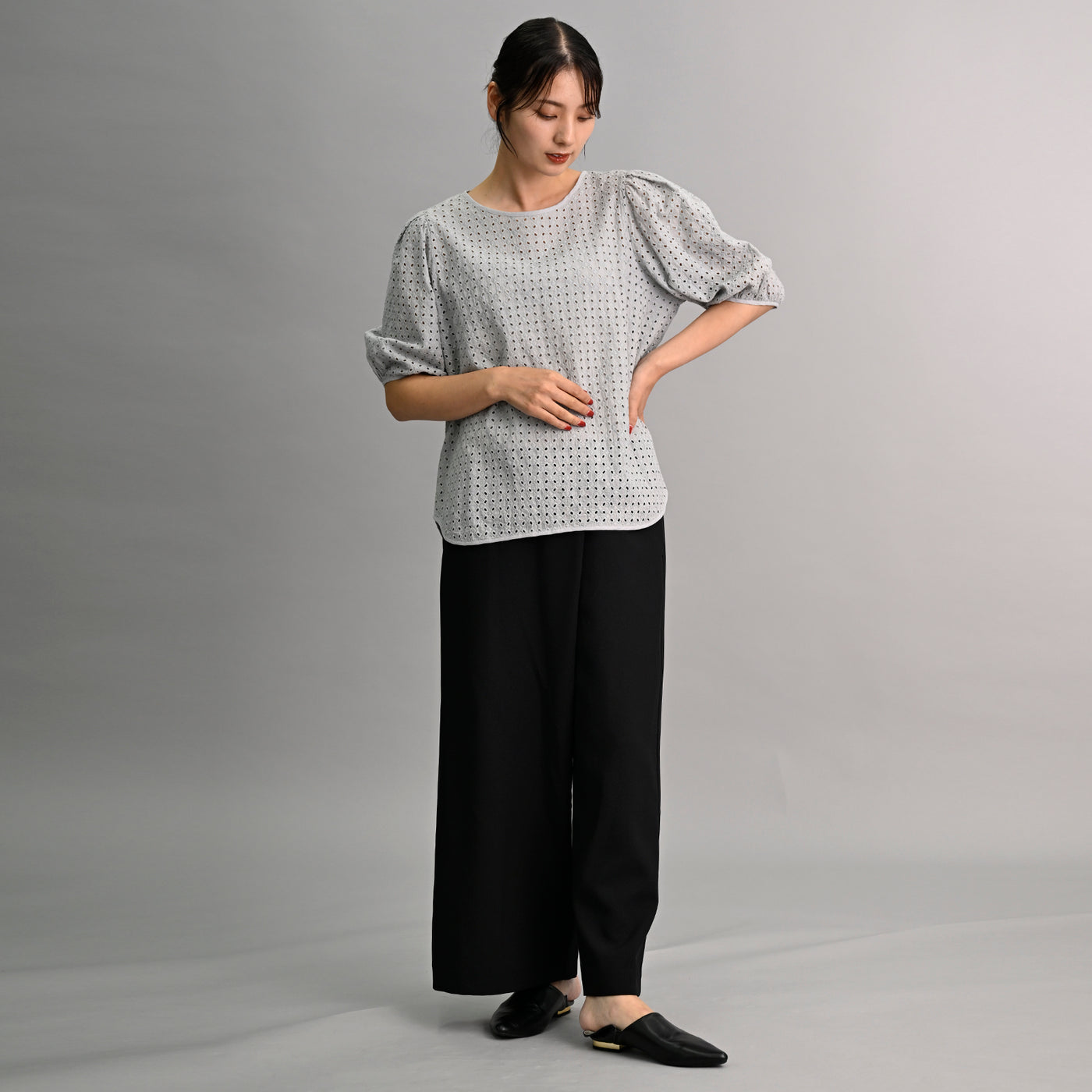 【新商品】ボイル刺繍コットンレースブラウス