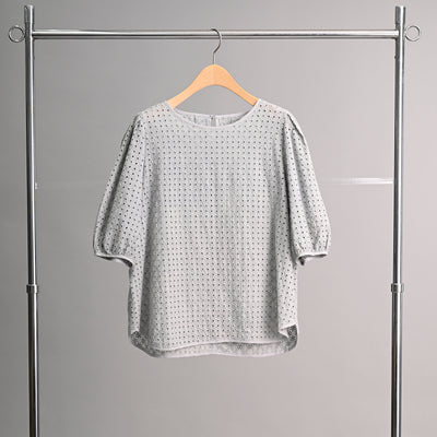 【新商品】ボイル刺繍コットンレースブラウス