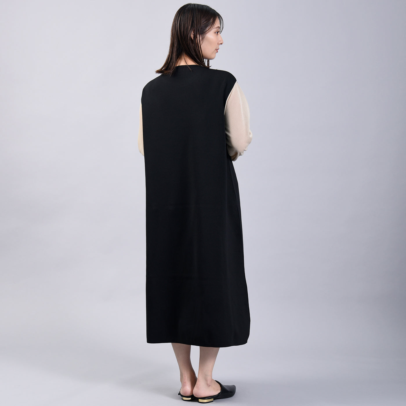 【新商品】袖シアーバイカラーワンピース