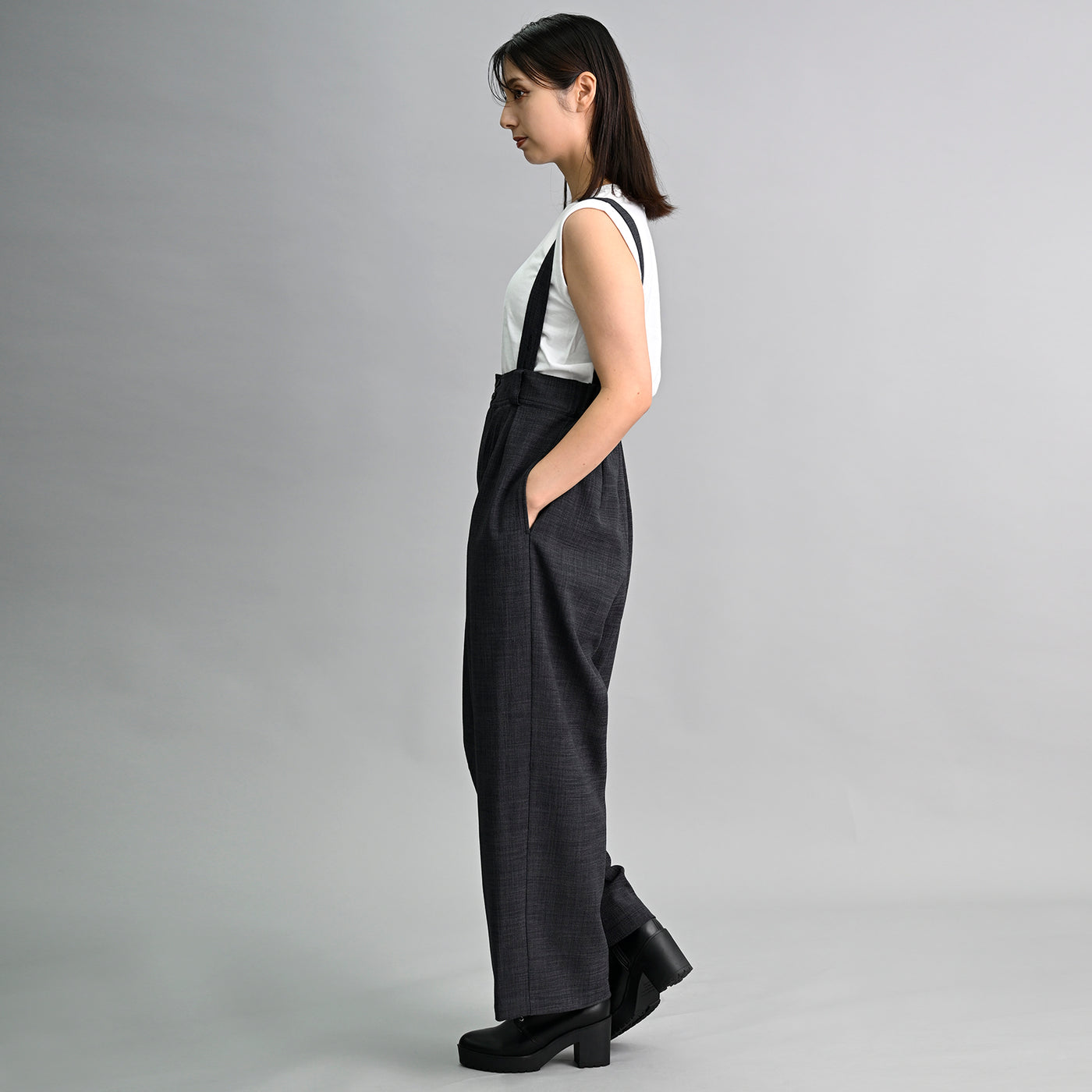 【新商品】【2way】ツイードサスペンダーパンツ