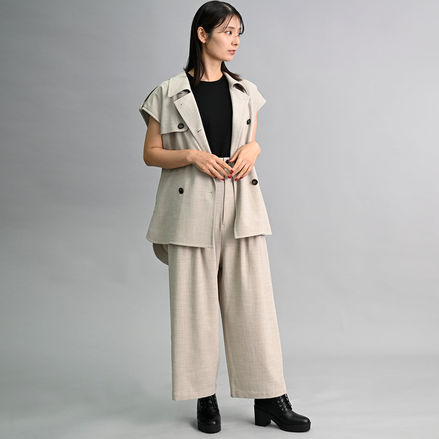 【新商品】【2way】ツイードサスペンダーパンツ