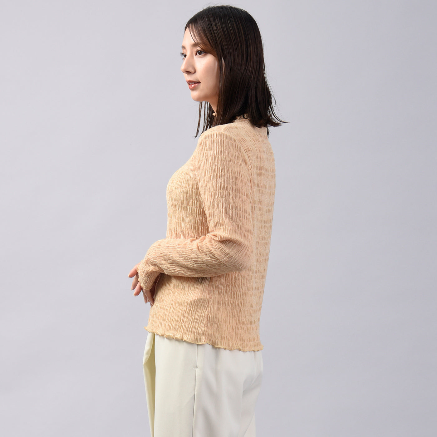 【新商品】シアーシャーリングハイネックカットソー