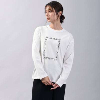 スクエアロゴプリント長袖Tシャツ