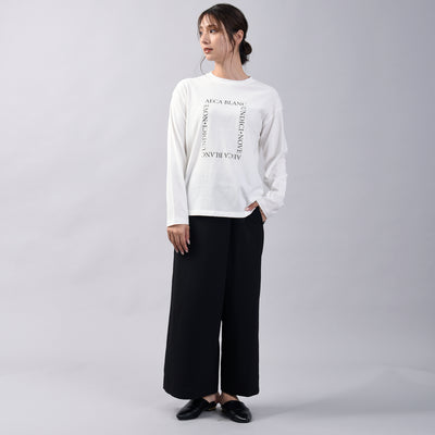 スクエアロゴプリント長袖Tシャツ