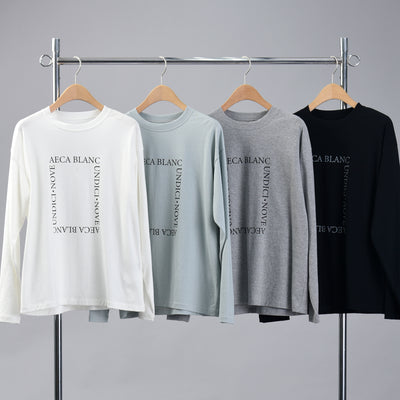 スクエアロゴプリント長袖Tシャツ