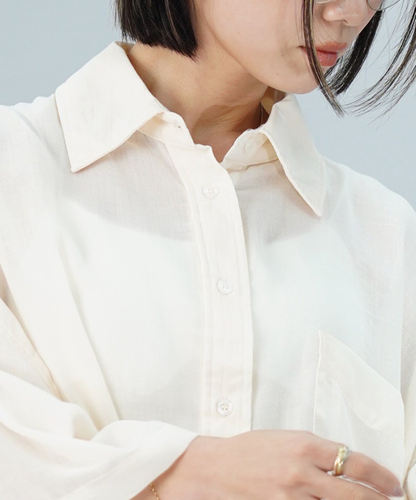 【ONLINE SHOP 限定価格】綿タッチポリエステルブラウス
