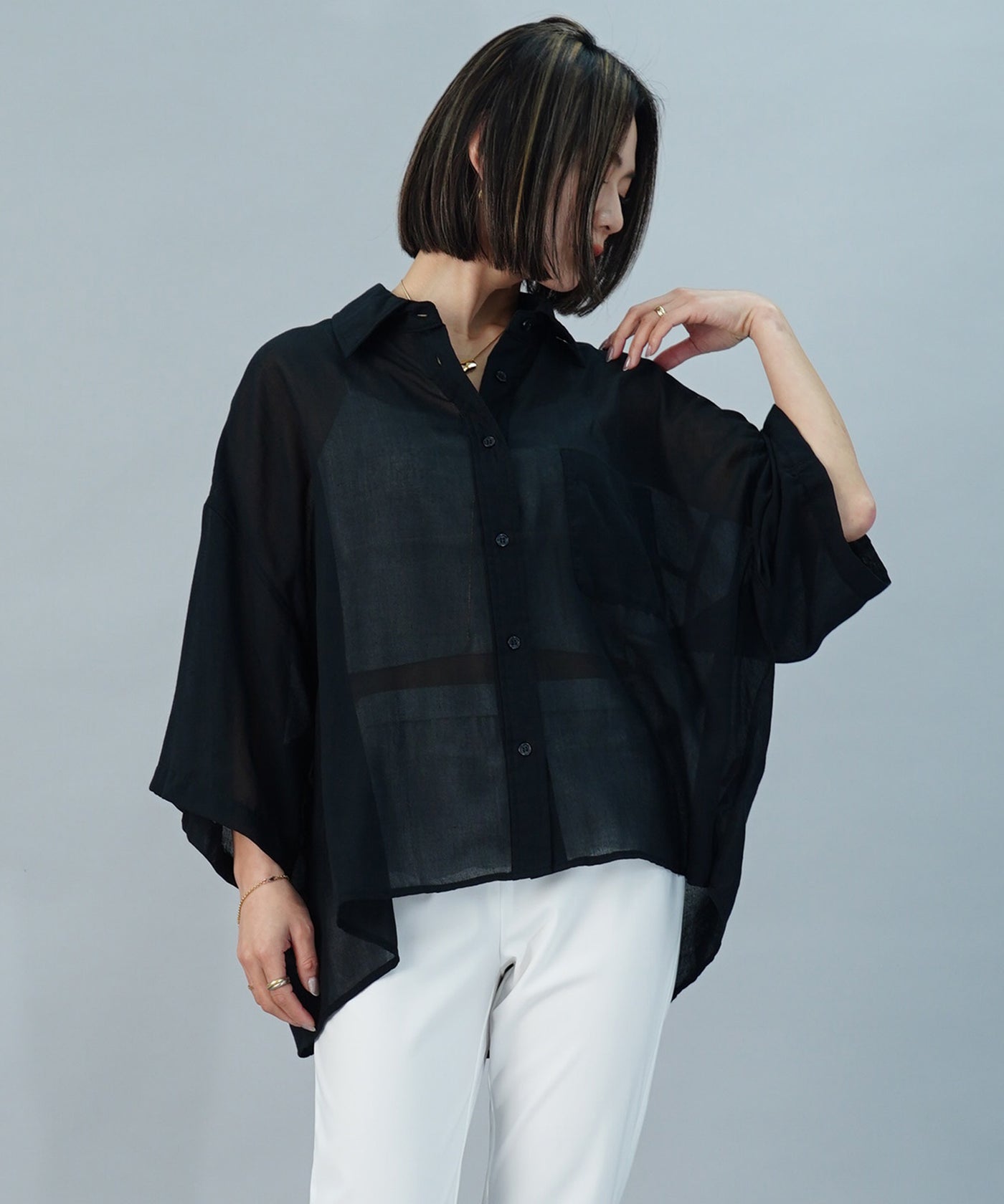 【ONLINE SHOP 限定価格】綿タッチポリエステルブラウス