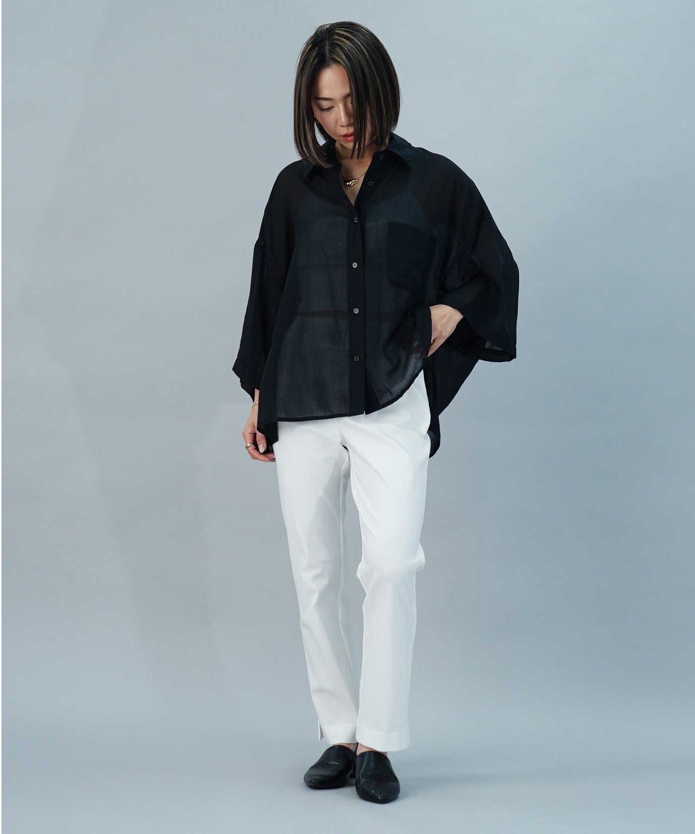 【ONLINE SHOP 限定価格】綿タッチポリエステルブラウス