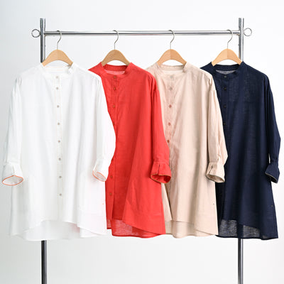 【新商品】コットンリネンフレアブラウス