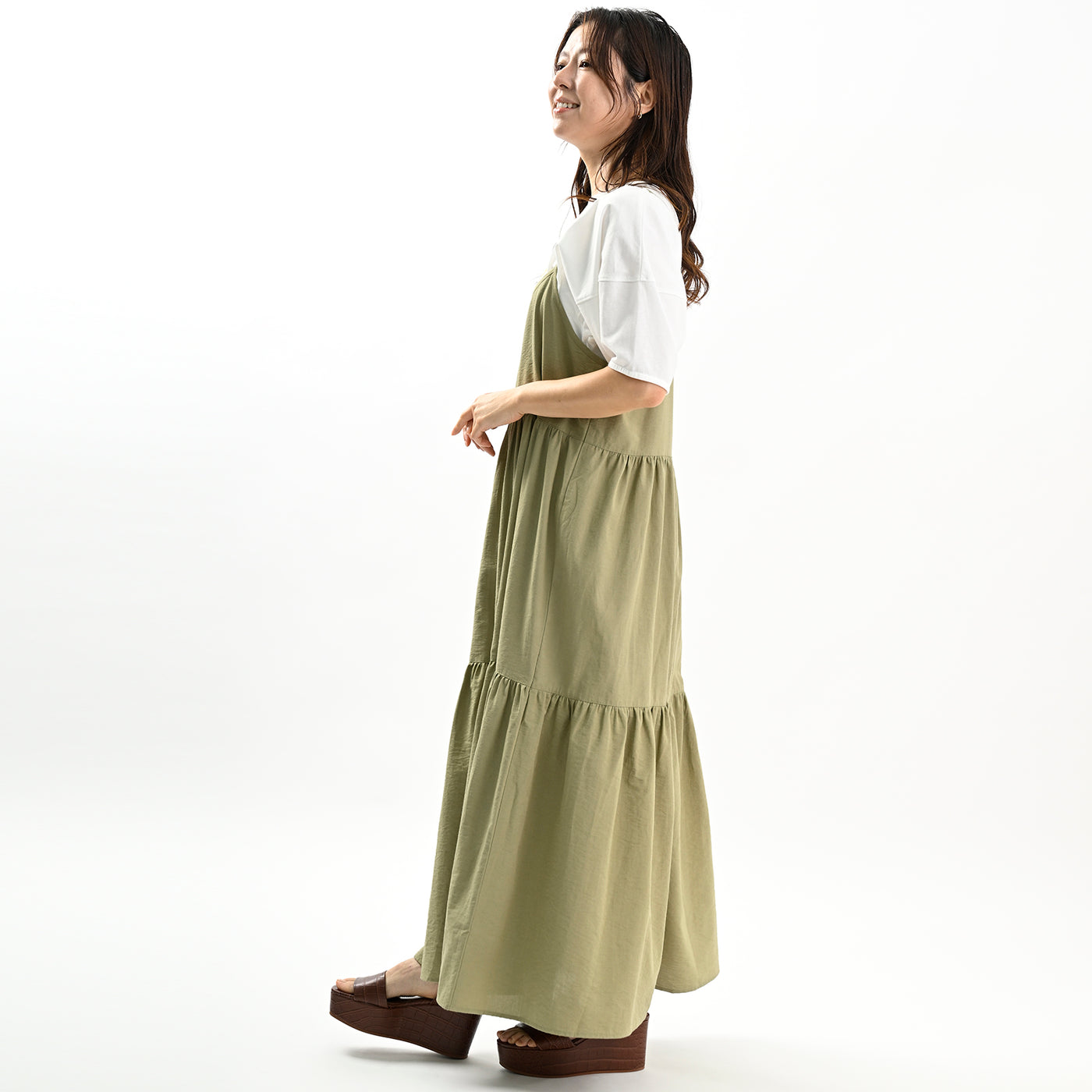 リネンタッチキャミワンピース