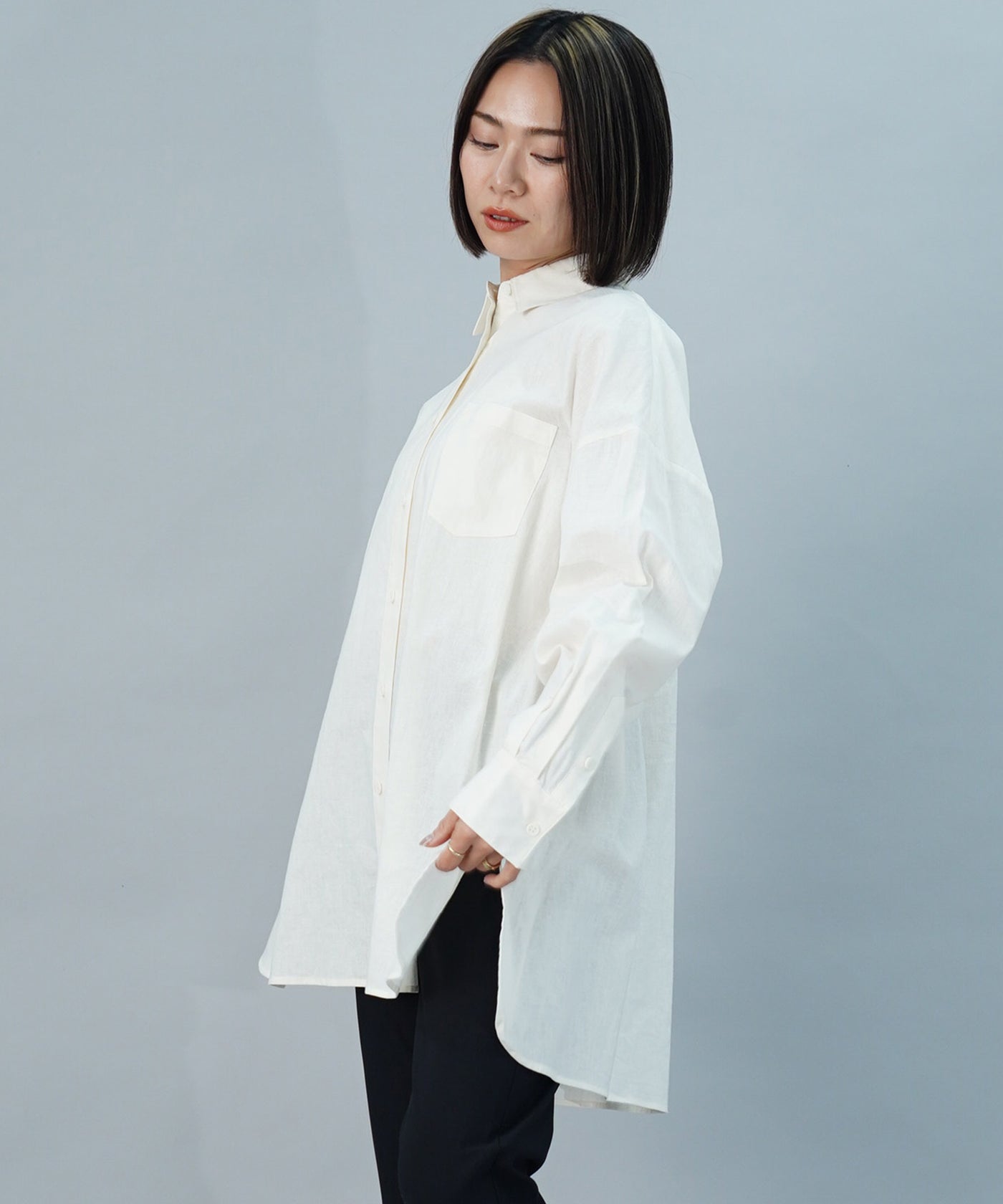 【ONLINE SHOP 限定価格】【セットアップ対応】コットンリネンクロスブラウス