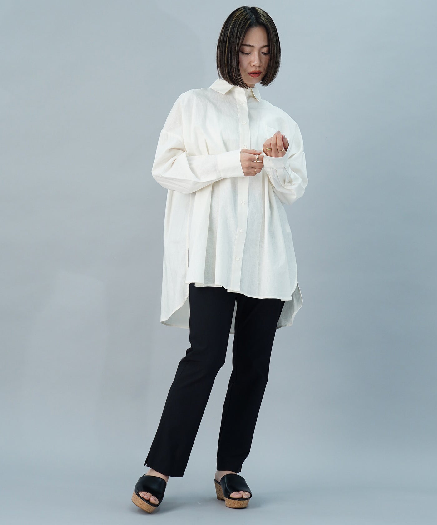 【ONLINE SHOP 限定価格】【セットアップ対応】コットンリネンクロスブラウス