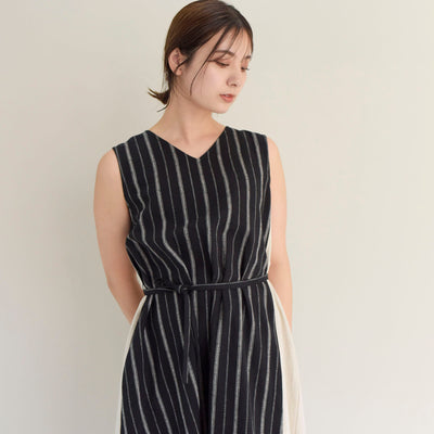 【ONLINE SHOP 限定価格】コットンリネンタック前後2WAYワンピース