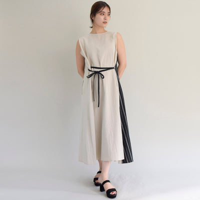 【ONLINE SHOP 限定価格】コットンリネンタック前後2WAYワンピース