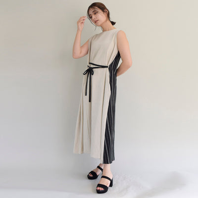 【ONLINE SHOP 限定価格】コットンリネンタック前後2WAYワンピース