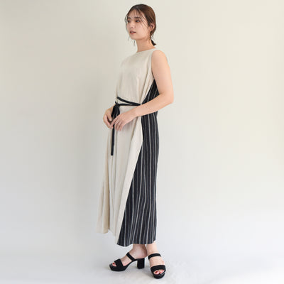 【ONLINE SHOP 限定価格】コットンリネンタック前後2WAYワンピース