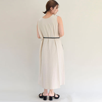 【ONLINE SHOP 限定価格】コットンリネンタック前後2WAYワンピース